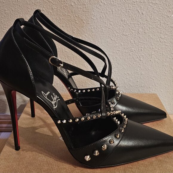 Christian Louboutin Shoes - CHRISTIAN LOUBOUTIN Tatooshka 100 Spiked Leather Pumps Shoes